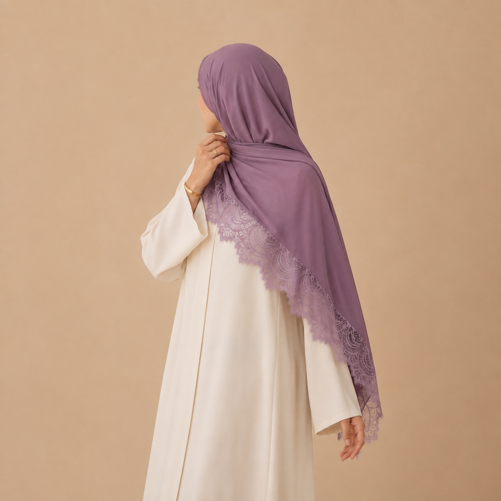 Mauve Nebel Modal-Spitzen-Hijab