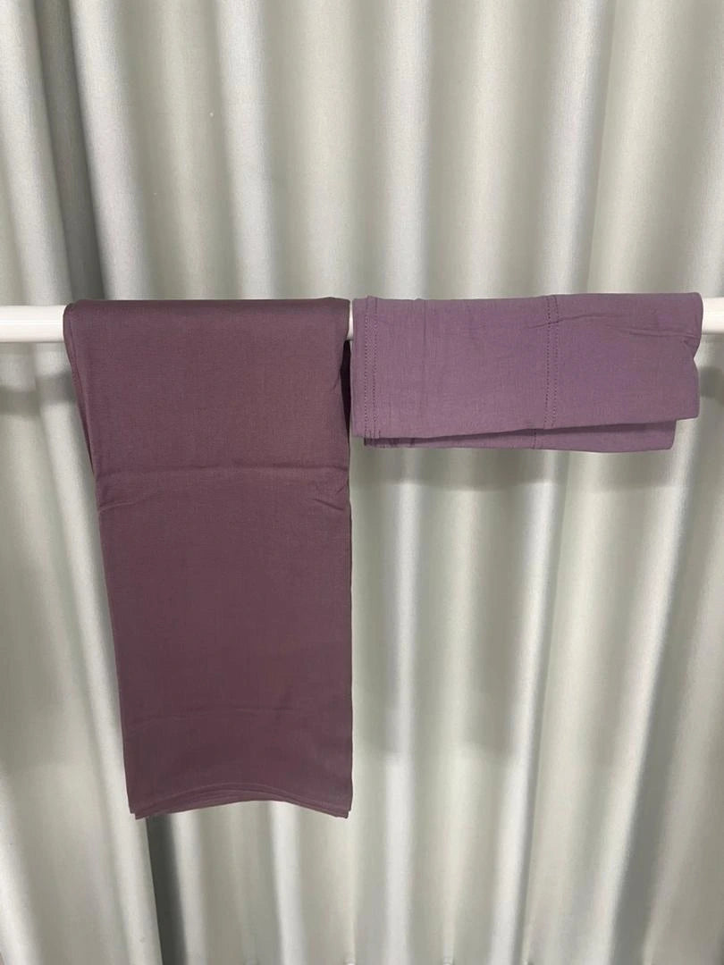 Conjunto de hijab a juego en modal color malva y topo