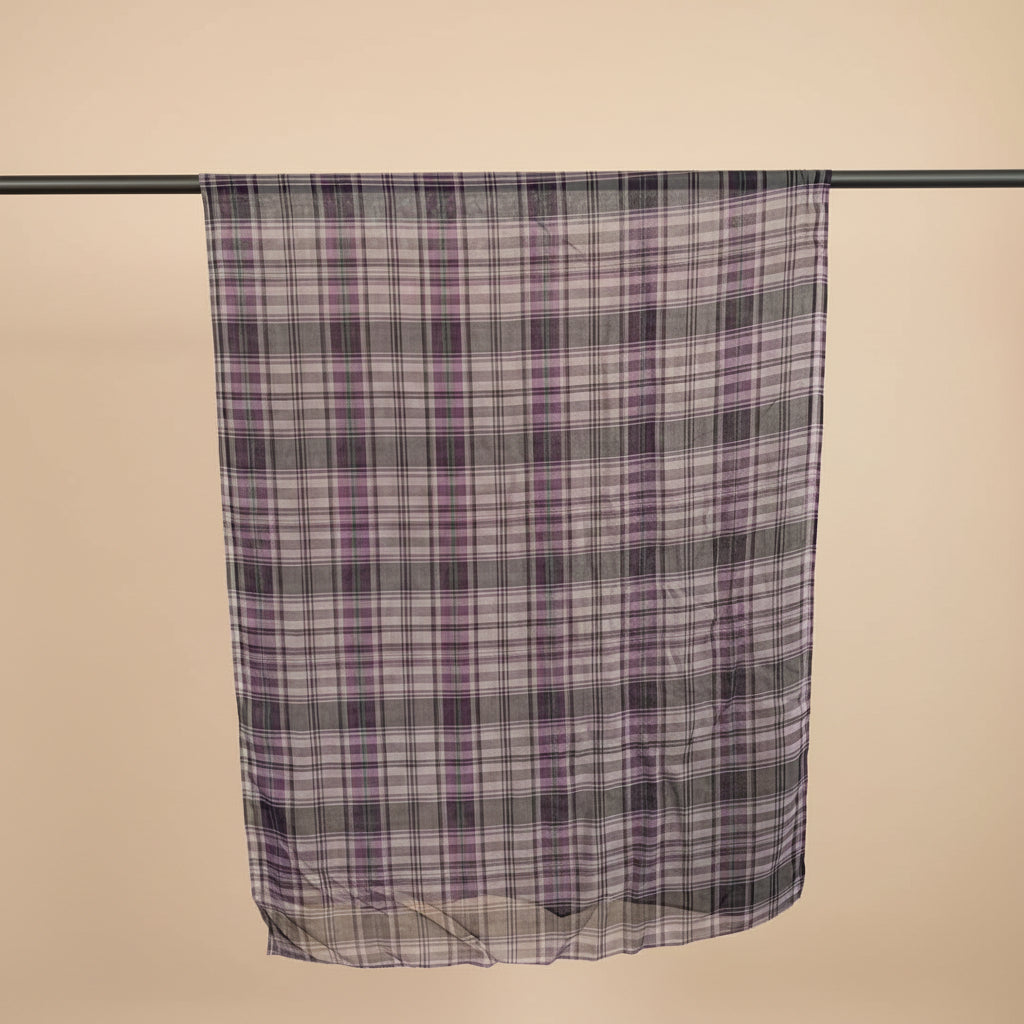 Hijab modal à carreaux Mauve Haze