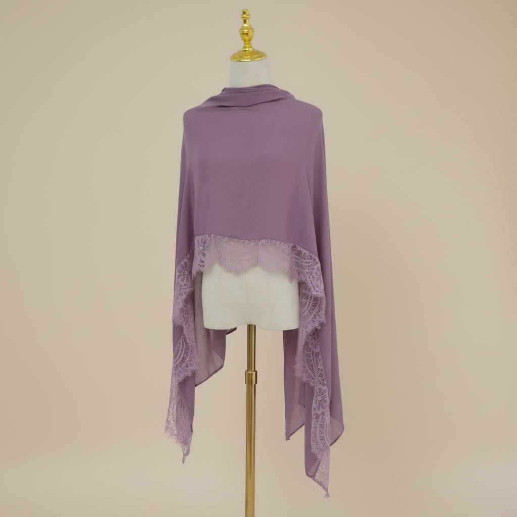 Mauve Nebel Modal-Spitzen-Hijab