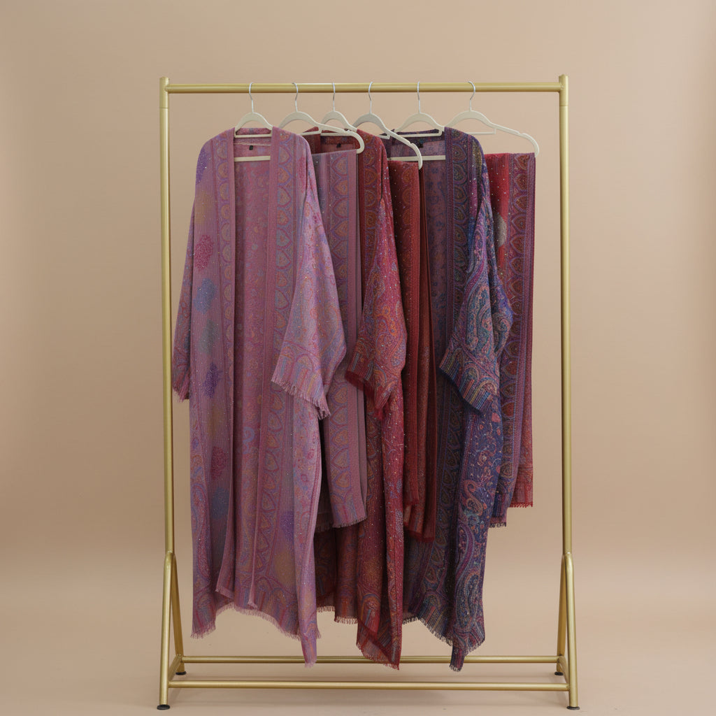 Meher Pashmina Paisley Abaya og Hijab-sett