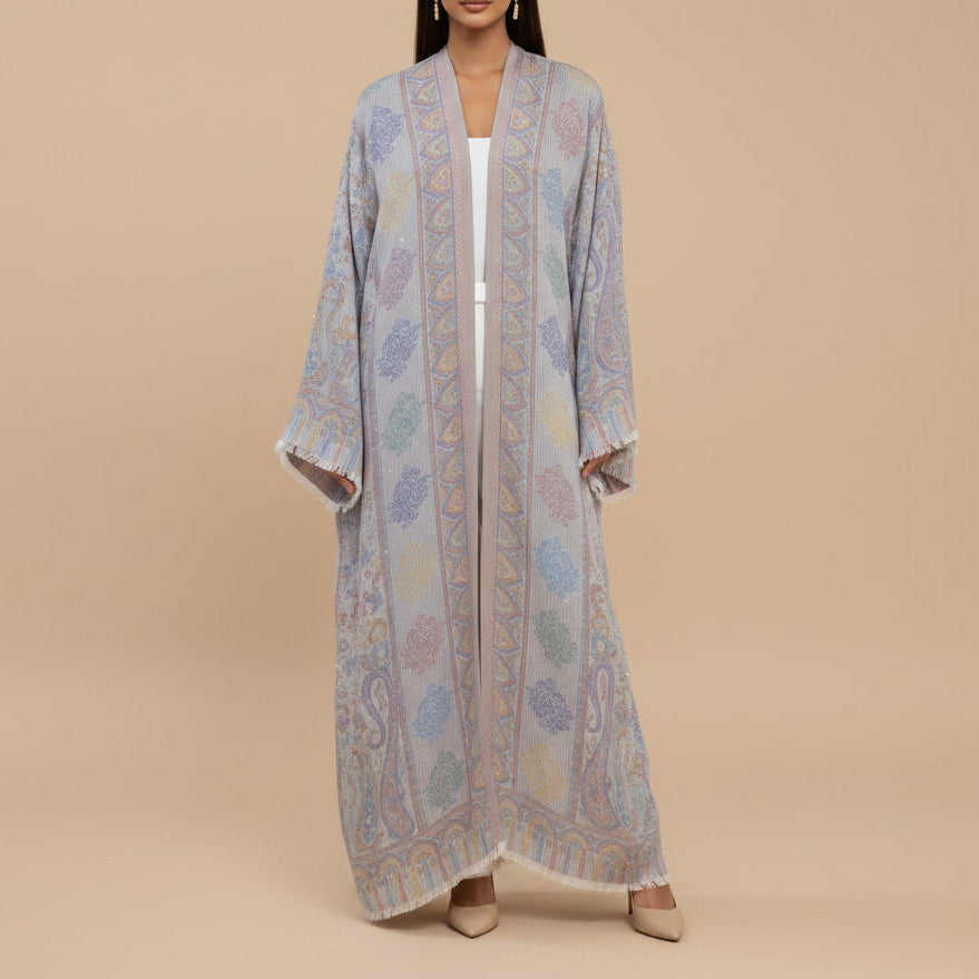 Meher Pashmina Paisley Abaya og Hijab-sett