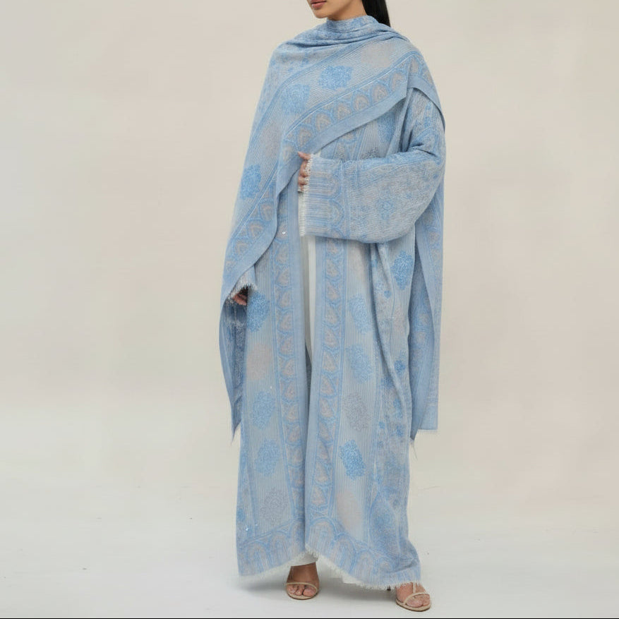 Meher Pashmina Paisley Abaya og Hijab-sett