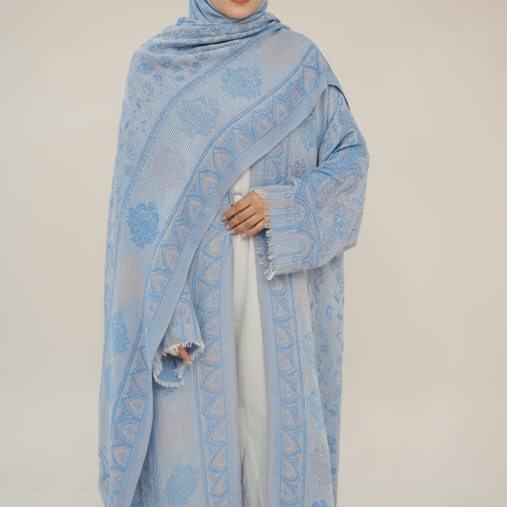 Meher Pashmina Paisley Abaya og Hijab-sett