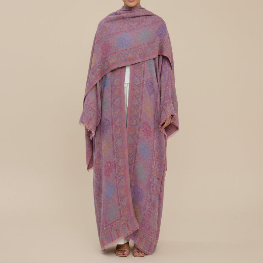 Meher Pashmina Paisley Abaya og Hijab-sett