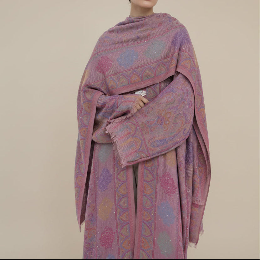 Meher Pashmina Paisley Abaya og Hijab-sett