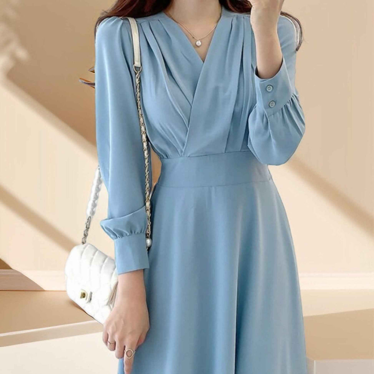 Midi A-Line maxi dress Non-Stretchable Full sleeve - Try Modest Limited