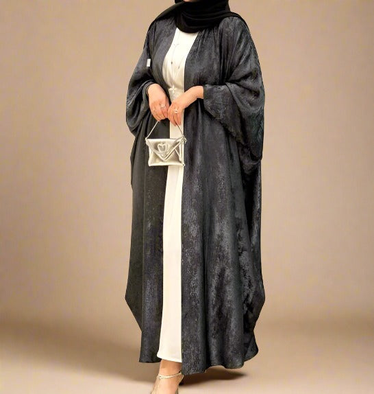Midnight Moonlight: Dubai Batwing Abaya Kaftan - Try Modest Limited