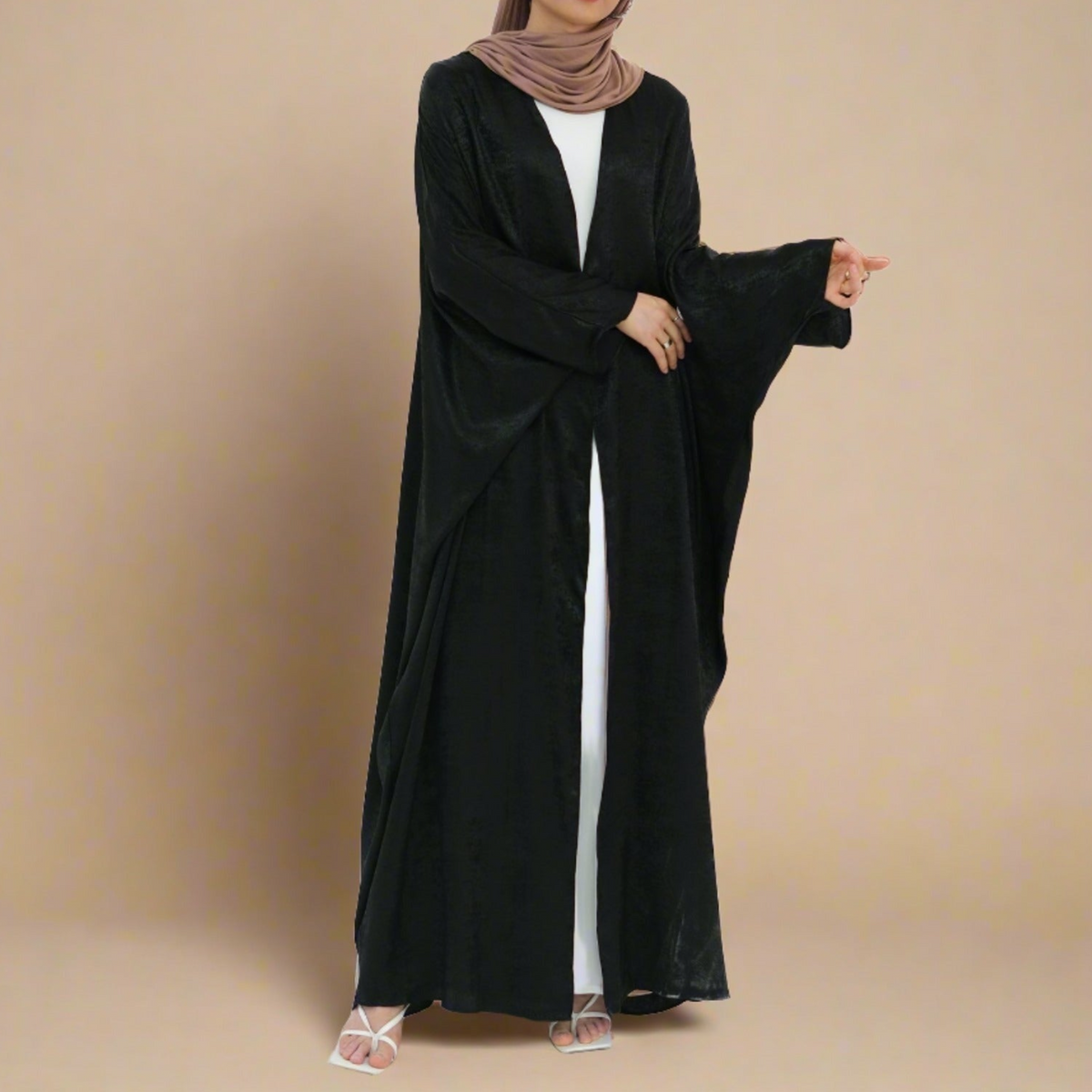 Midnight Moonlight: Dubai Batwing Abaya Kaftan - Try Modest Limited