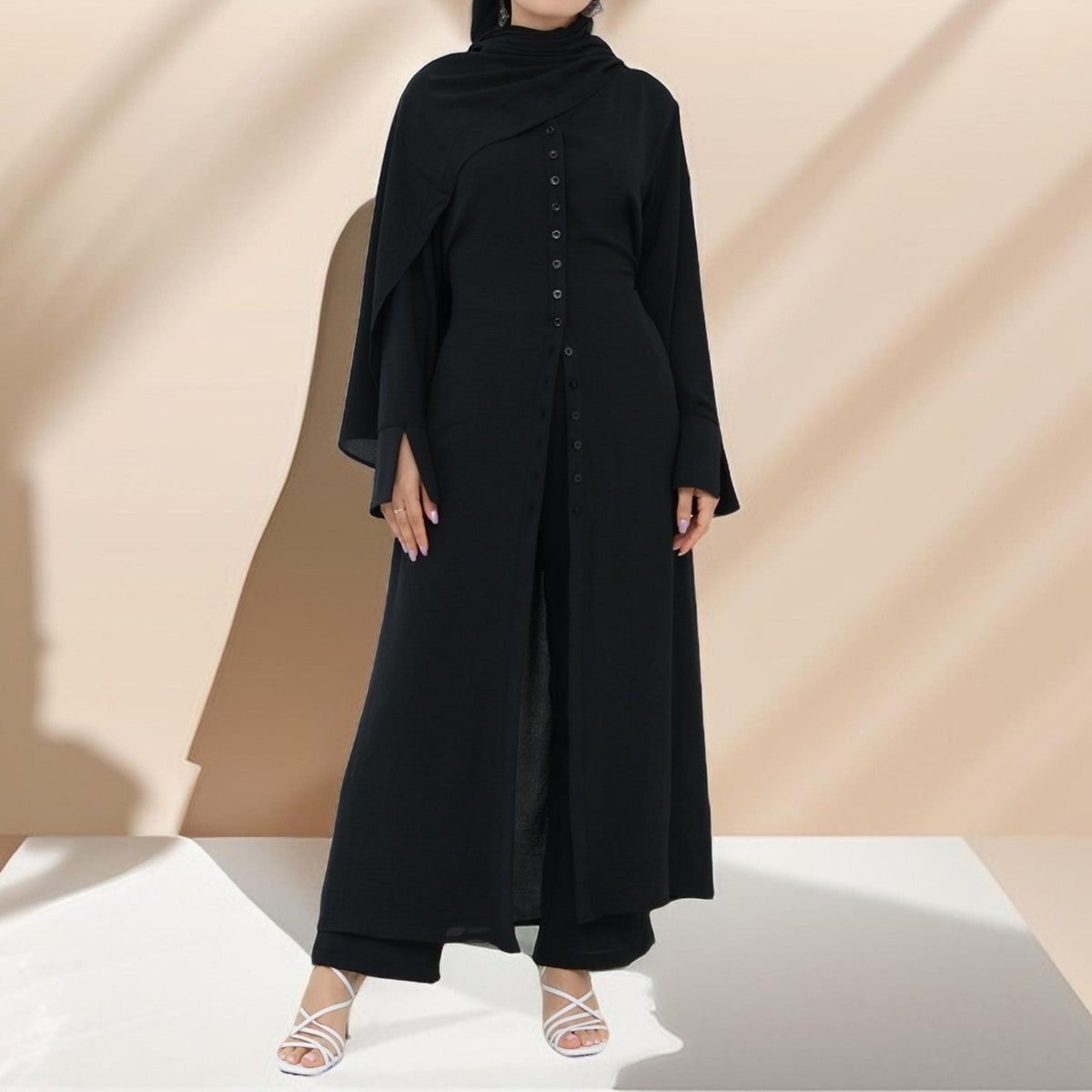 Milan Button-Down Tunic Abaya and Pants Set - Try Modest Limited