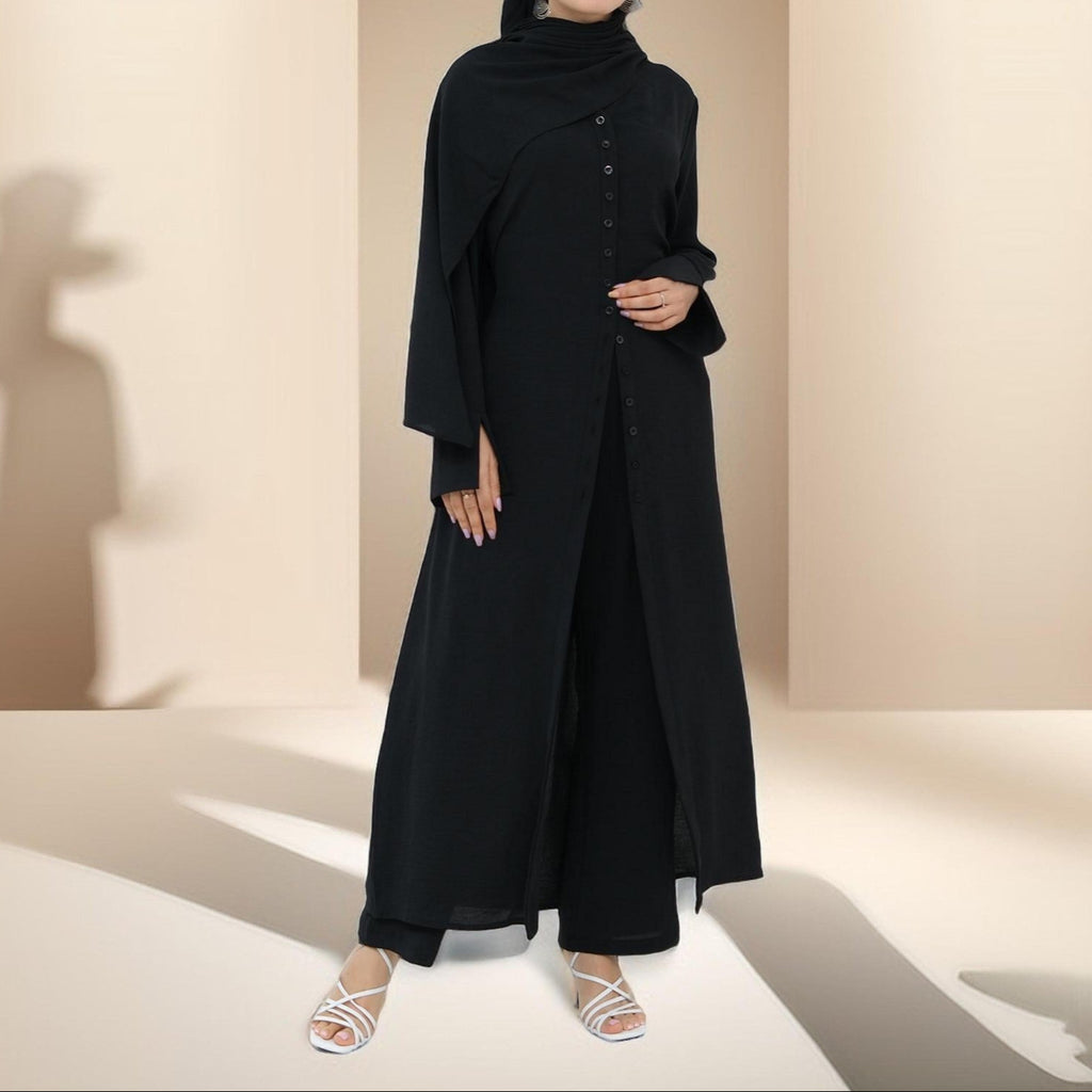 Milan Button-Down Tunic Abaya and Pants Set - Try Modest Limited