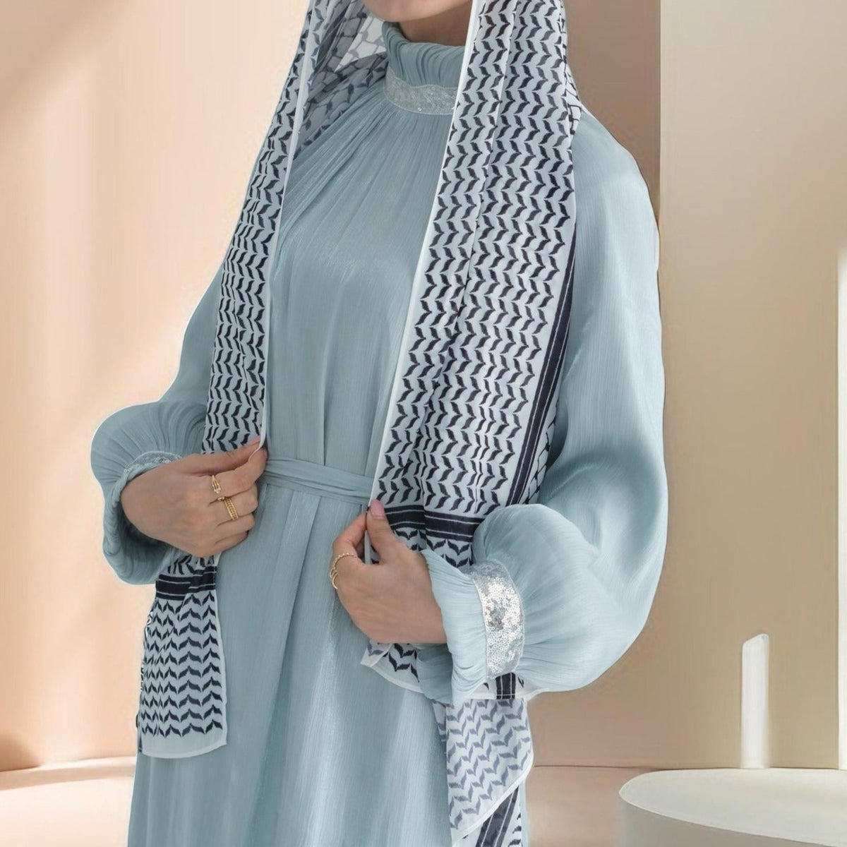 Mira - Twilight Elegance Embellished Maxi Dress - Try Modest Limited