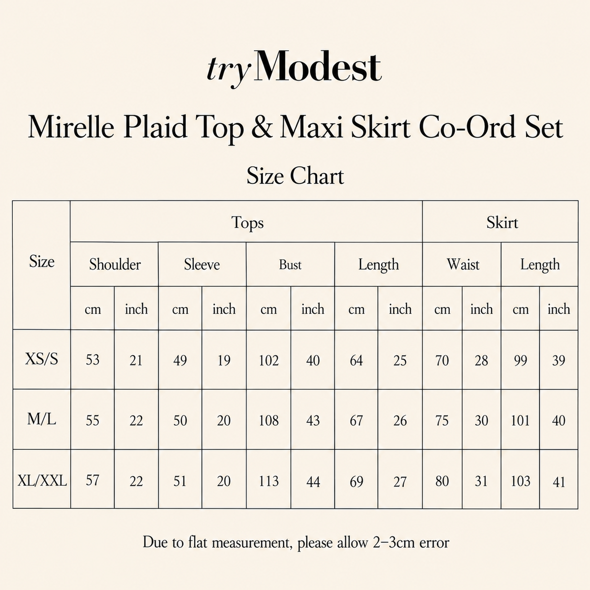 Mirelle Ekose Üst ve Uzun Etek Co-Ord Set