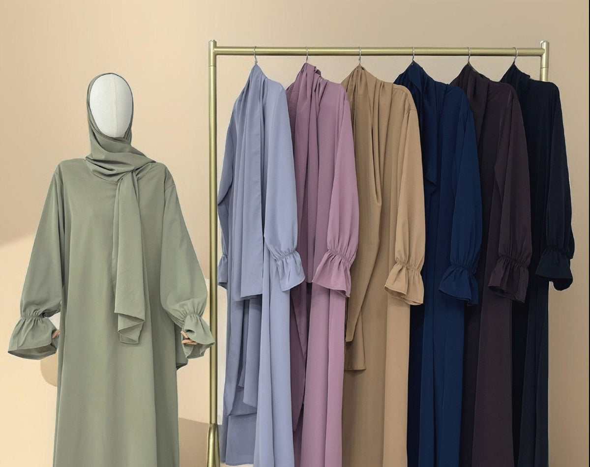 Modest Ease Daily wear abaya with attached hijab - Try Modest Limited