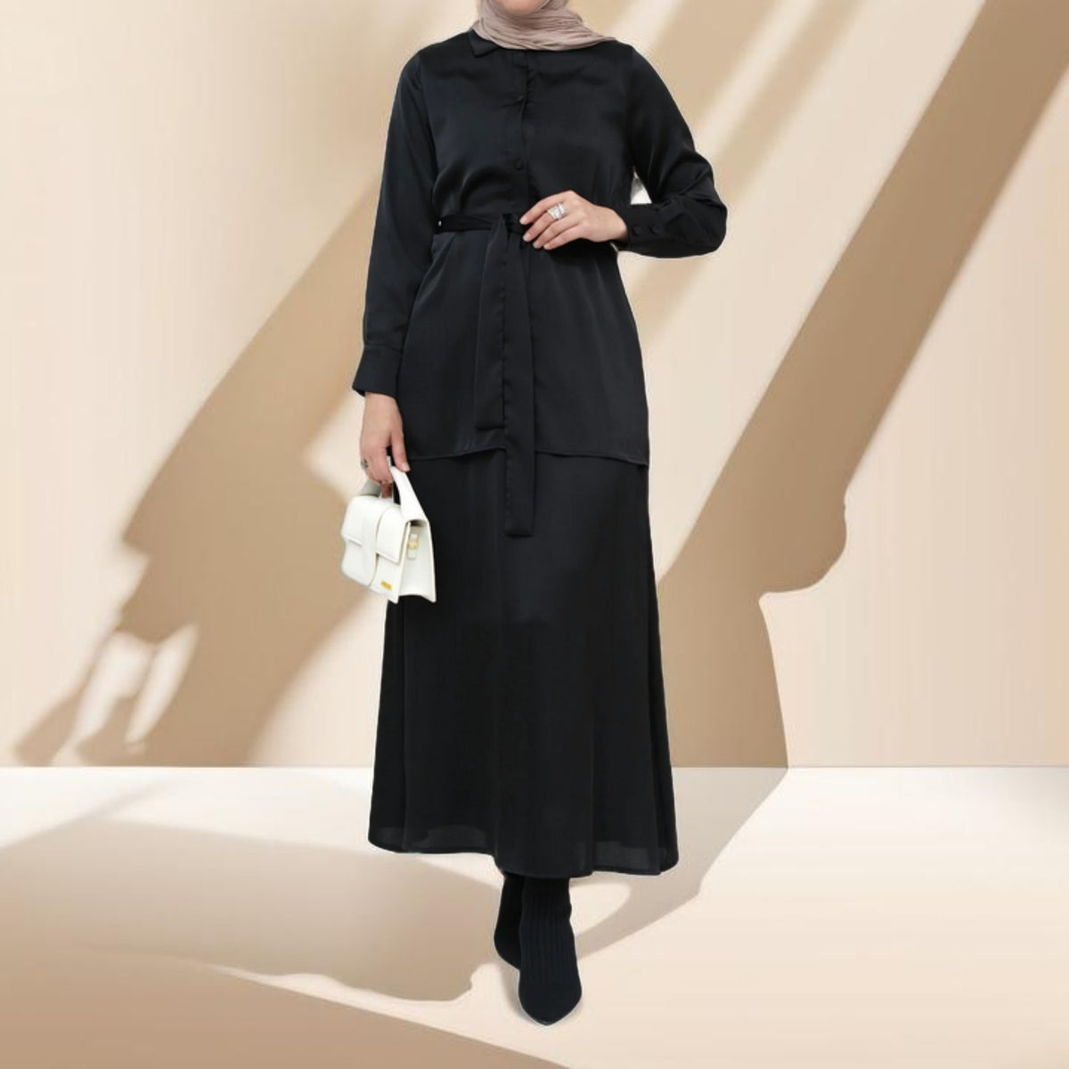 Modest Maxi Skirt and Button-Down Top Set - Try Modest Limited