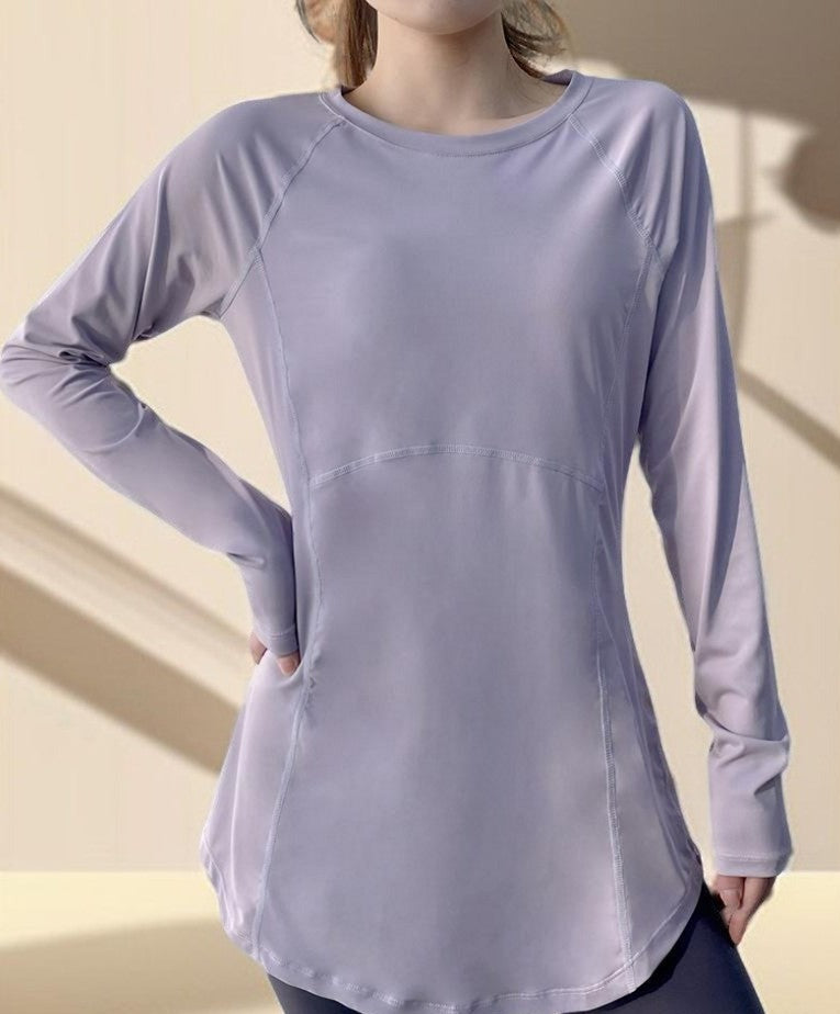 The Modest Activewear Shirt with Long Hip Coverage - For Running, Yoga, and Workouts - Try Modest Limited 