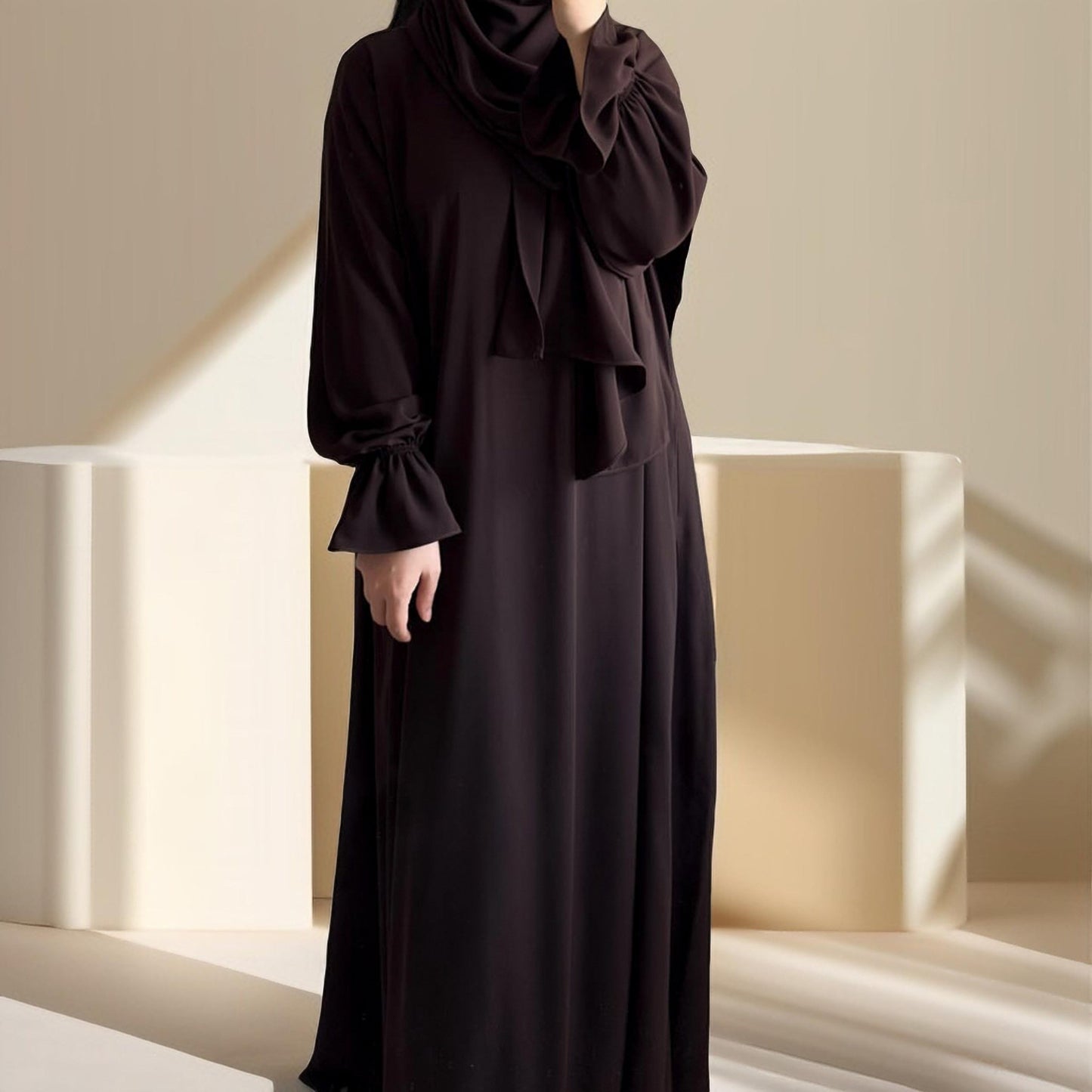 Modest Ease Daily wear abaya with attached hijab - Try Modest Limited 