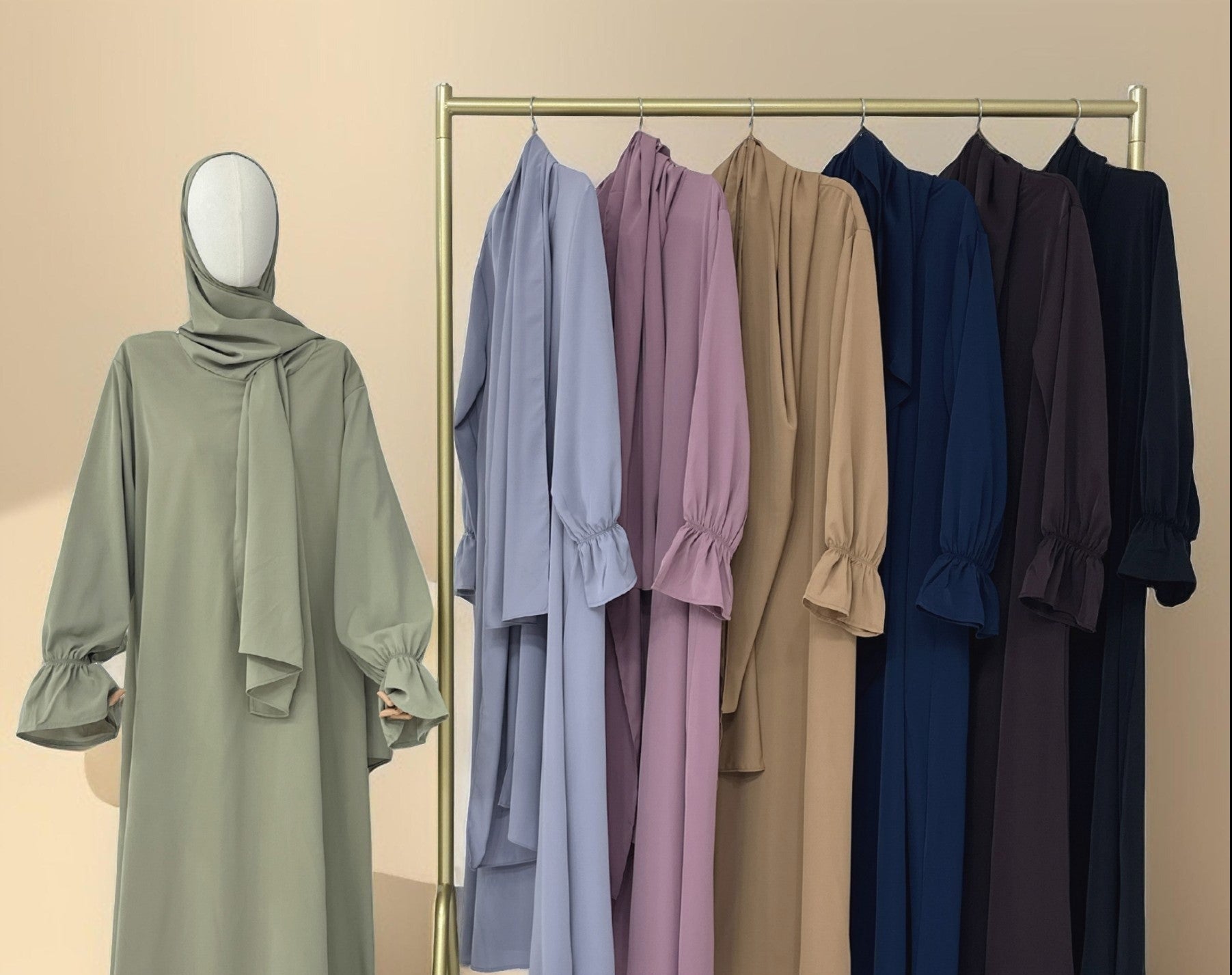 Modest Ease Daily wear abaya with attached hijab - Try Modest Limited 