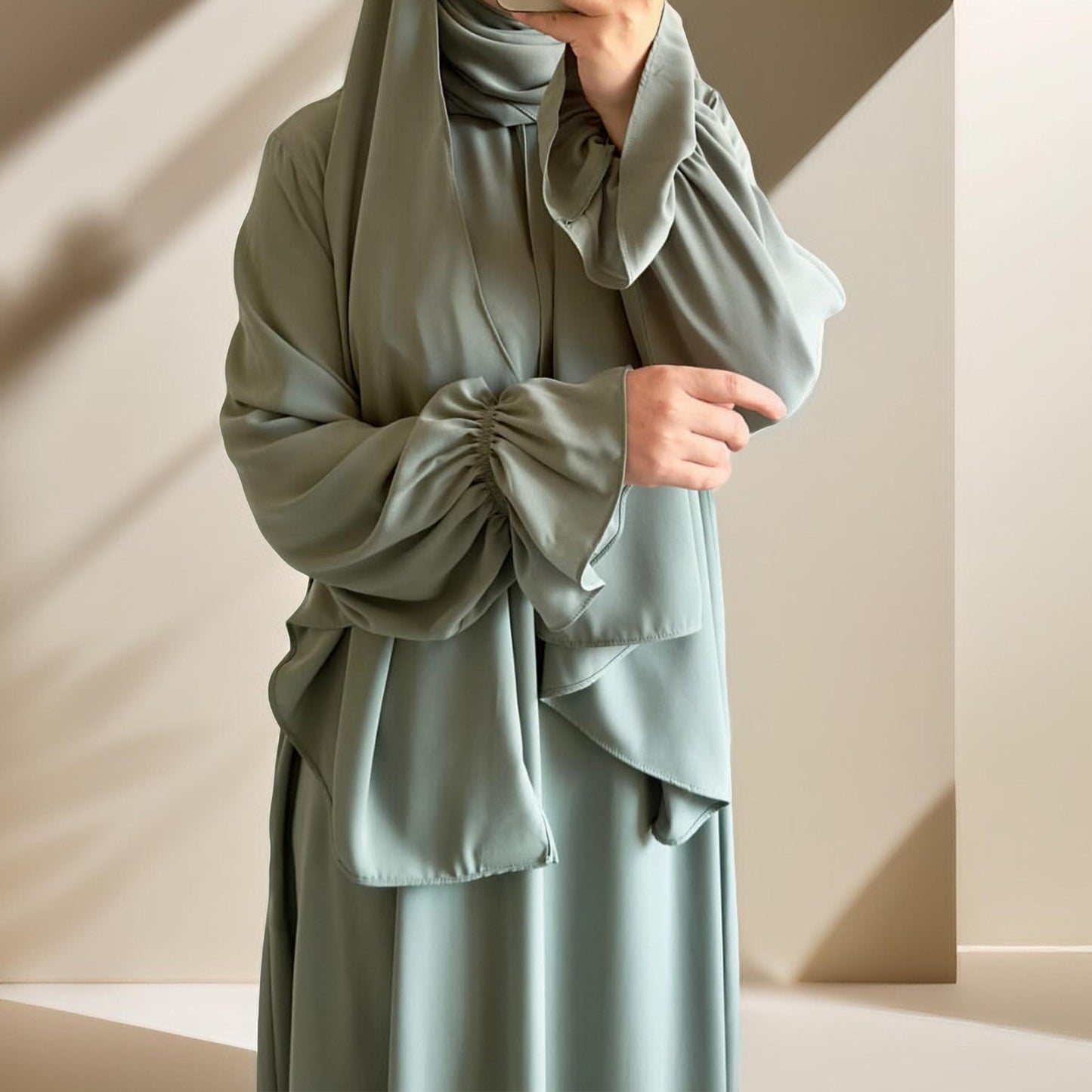 Modest Ease Daily wear abaya with attached hijab - Try Modest Limited 