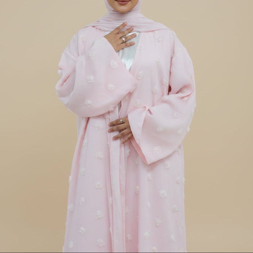 Muna 3D Flower Sommer Abaya & Hijab Set