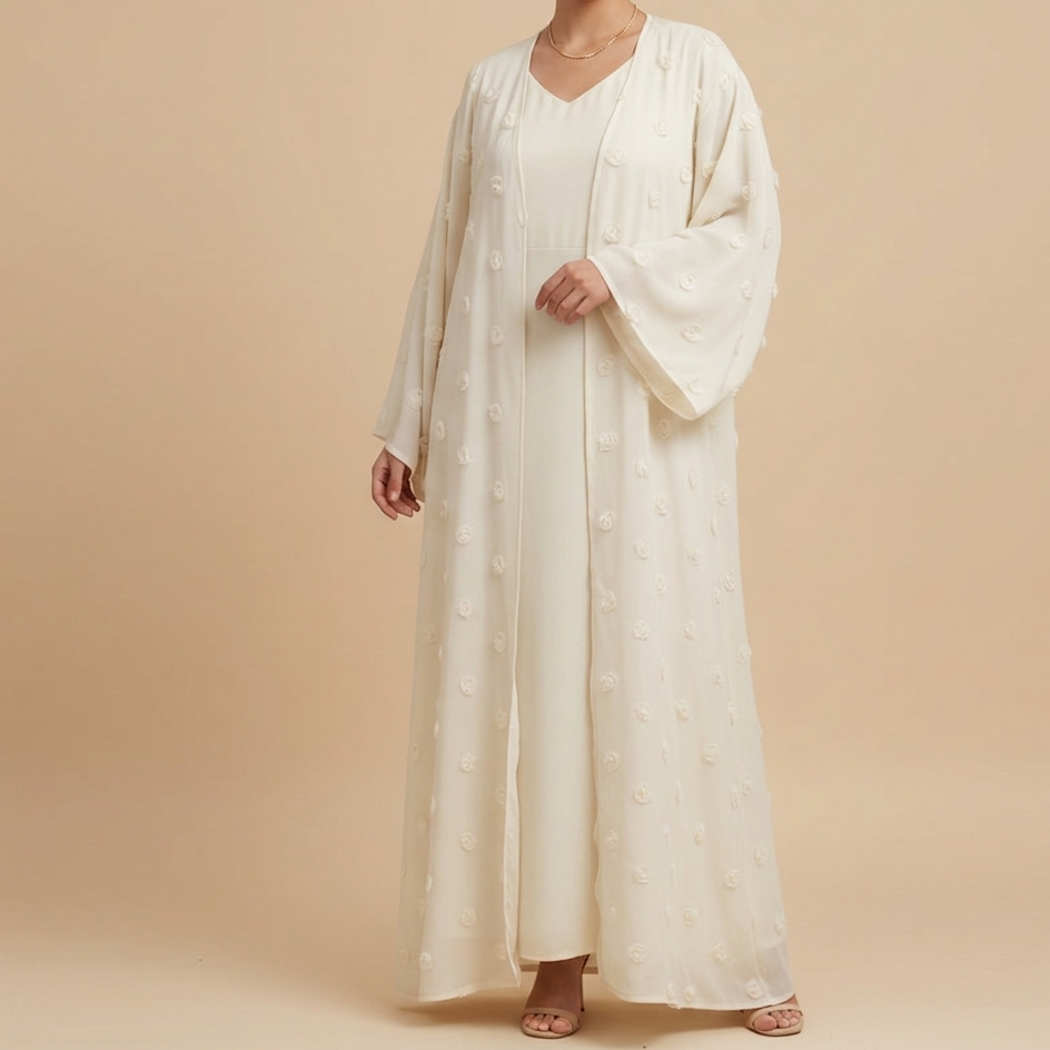 Muna 3D Flower Sommer Abaya & Hijab Set
