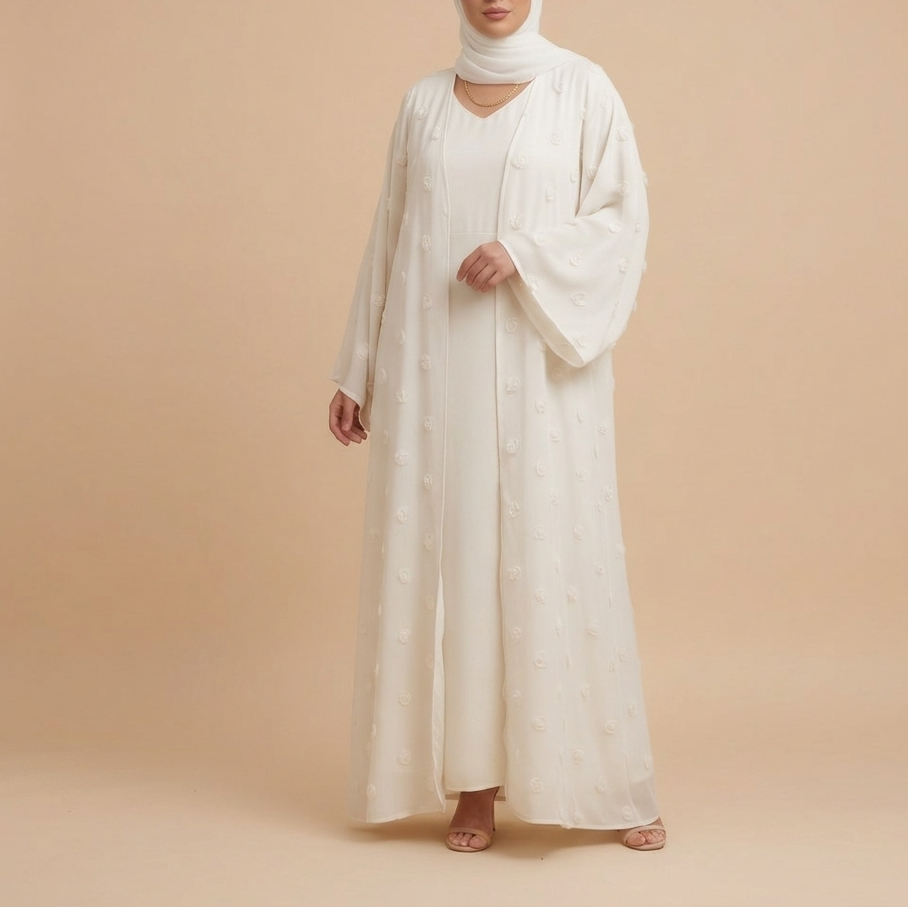 Muna 3D Flower Summer Abaya & Hijab Set