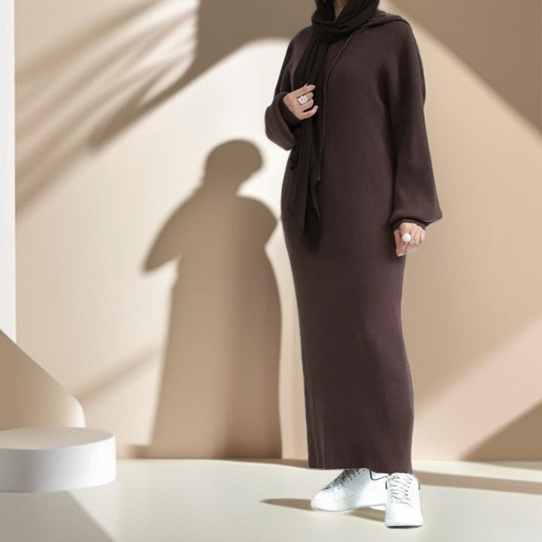 hooded winter dress Women's Hoodie Sweater Dress: Reflect