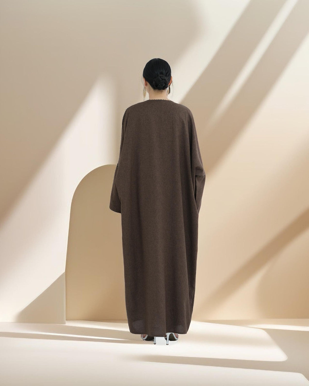 Nadine Open Front Linen Abaya - Try Modest Limited