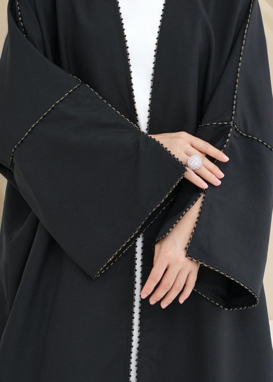 Nadine Open Front Linen Abaya - Try Modest Limited