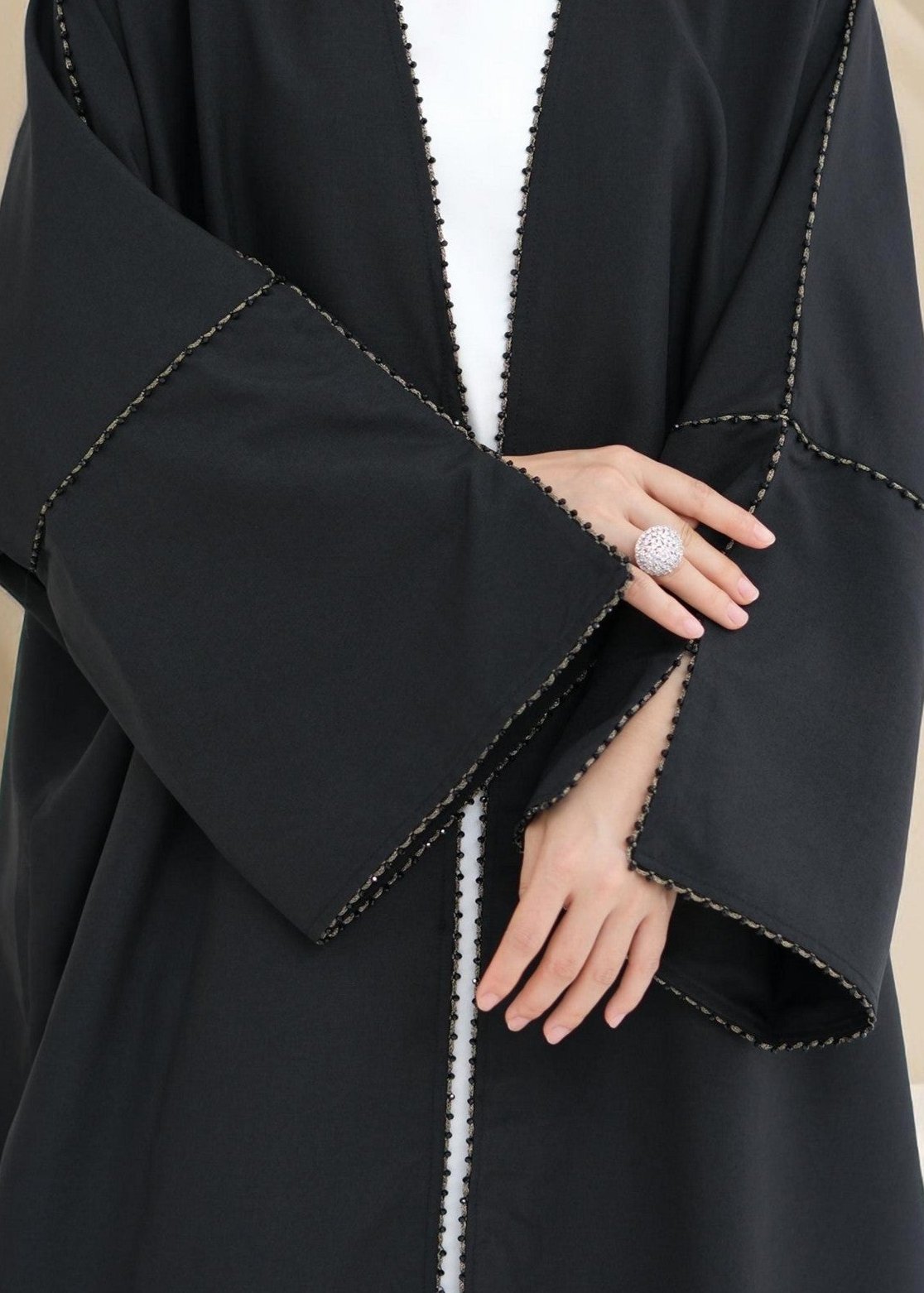 Nadine Open Front Linen Abaya Try Modest Limited