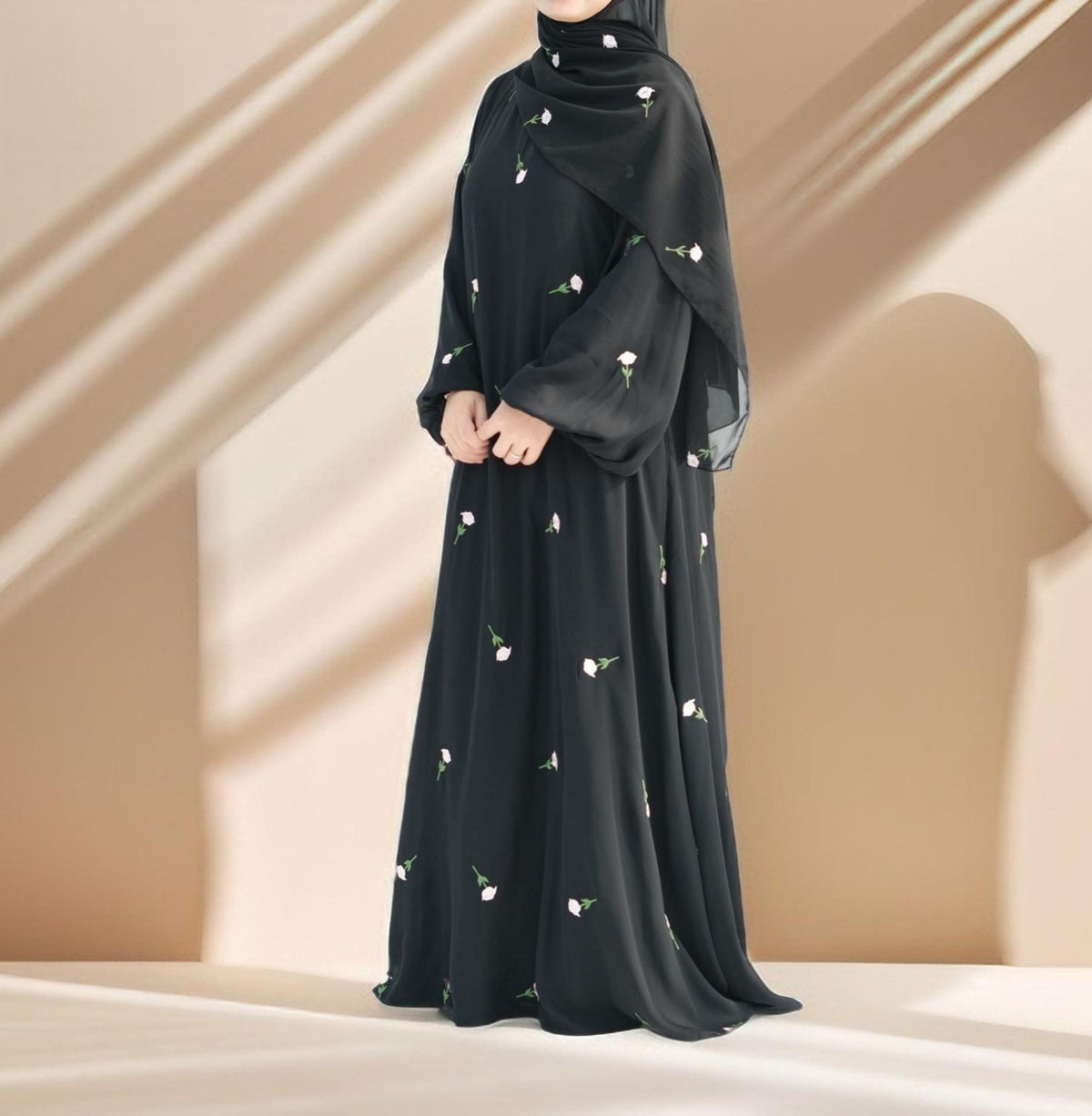 Nadira Maxi Dress with Matching Hijab - Try Modest Limited