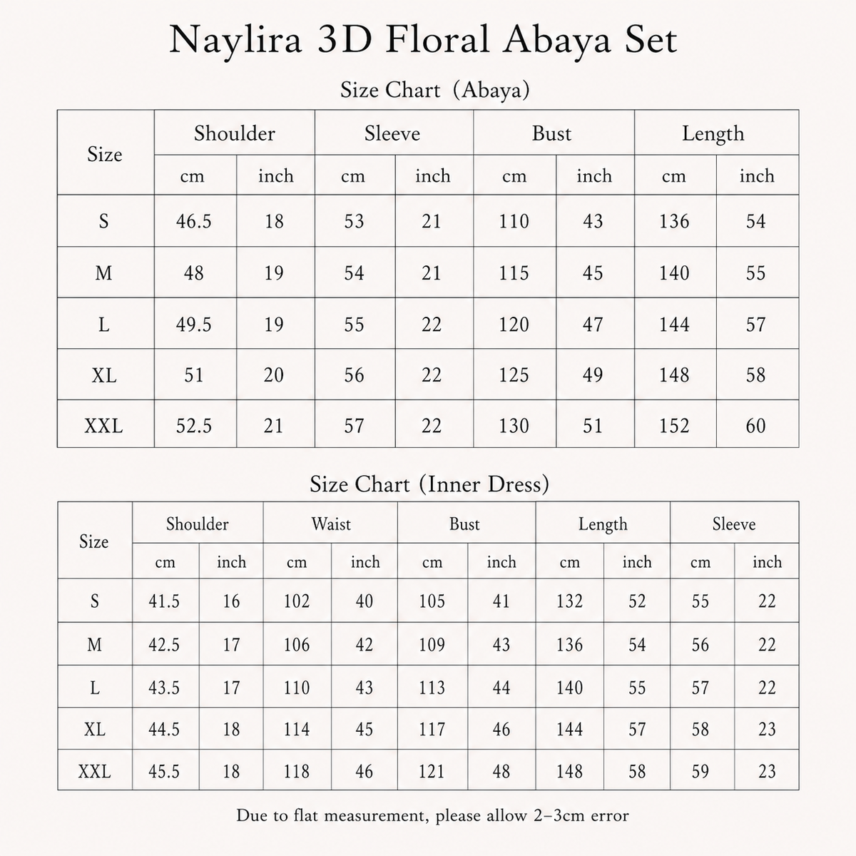 Completo Naylira con abaya floreale 3D – Abito modesto e hijab in 3 pezzi