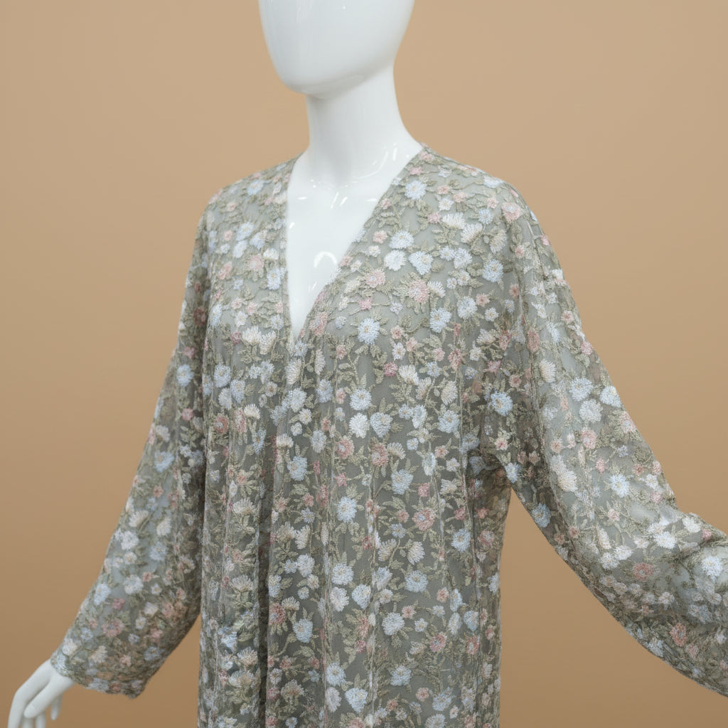 Nooré Intricate Embroidered Luxury Open Abaya Set