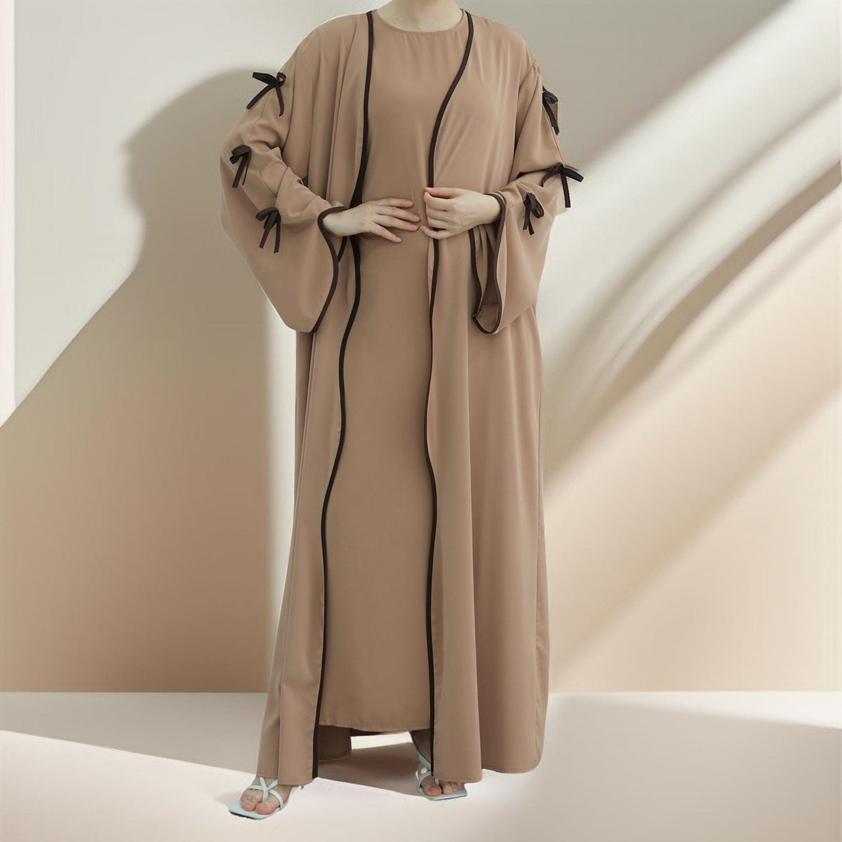 Noura Knot Open Abaya - Try Modest Limited