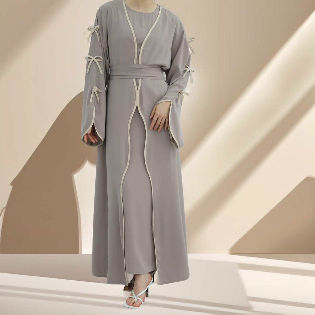 Noura Knot Open Abaya - Try Modest Limited