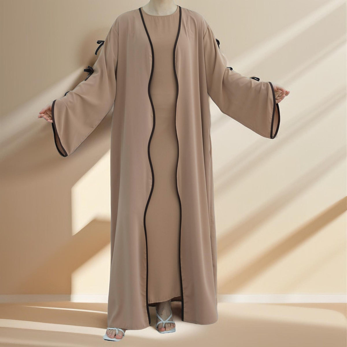 Noura Knot Open Abaya - Try Modest Limited