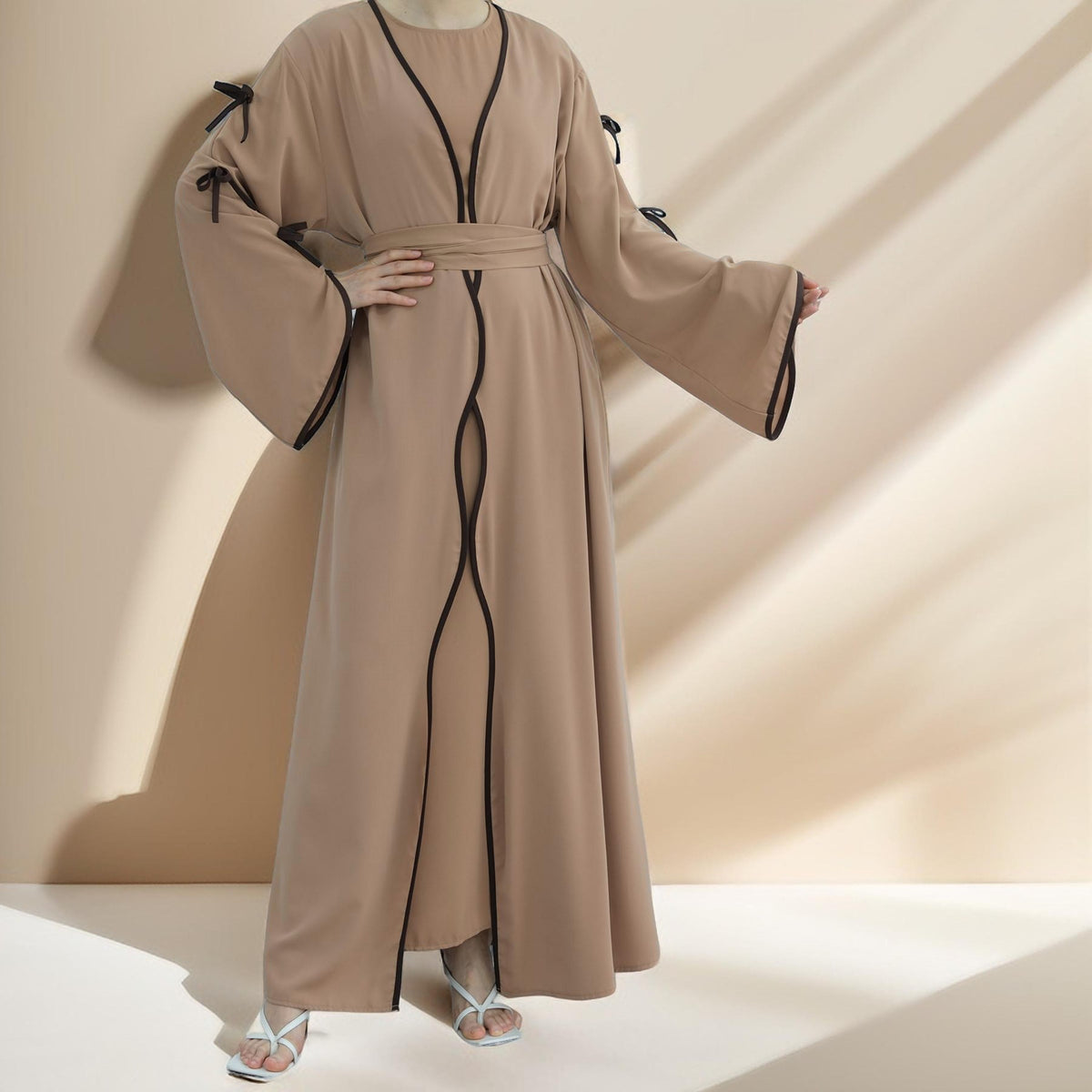 Noura Knot Open Abaya - Try Modest Limited