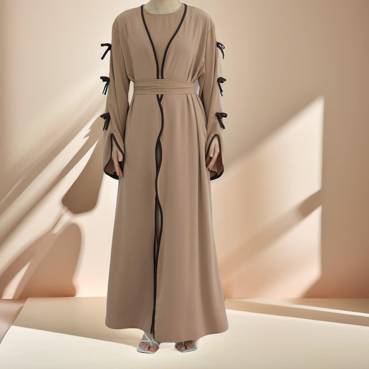 Noura Knot Open Abaya - Try Modest Limited
