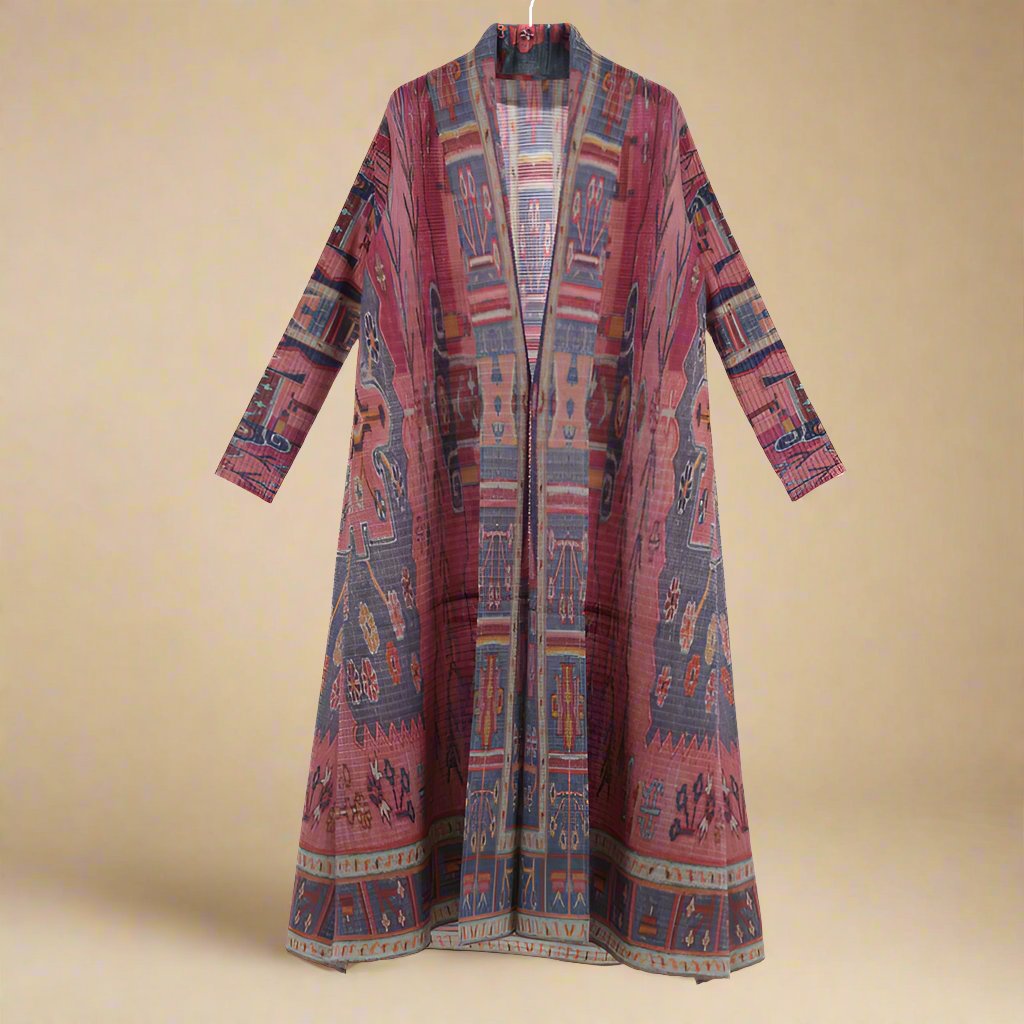 Boho uzun baskılı kimono