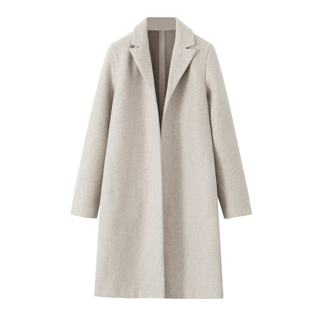 Textured open coat with a lapel collar - Try Modest Limited