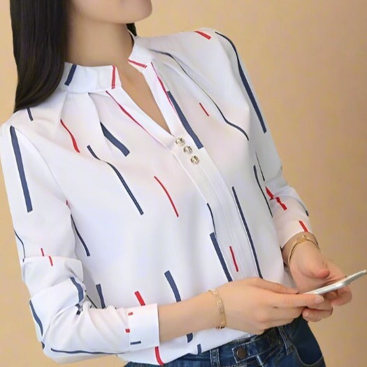 Casual printed white tops for women