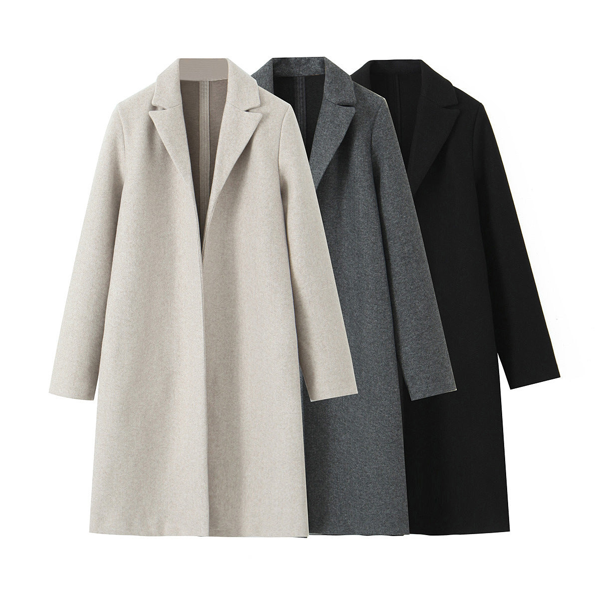 Textured open coat with a lapel collar - Try Modest Limited