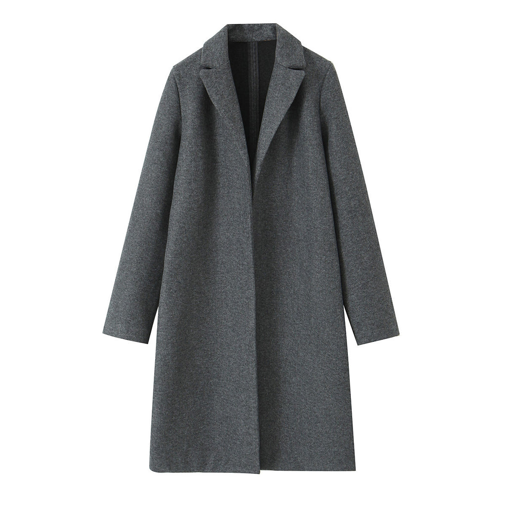 Textured open coat with a lapel collar - Try Modest Limited