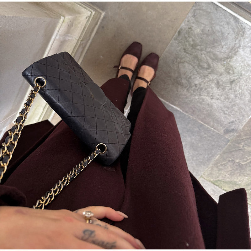 Luxurious Burgundy Winter Coat with Scarf - Try Modest Limited