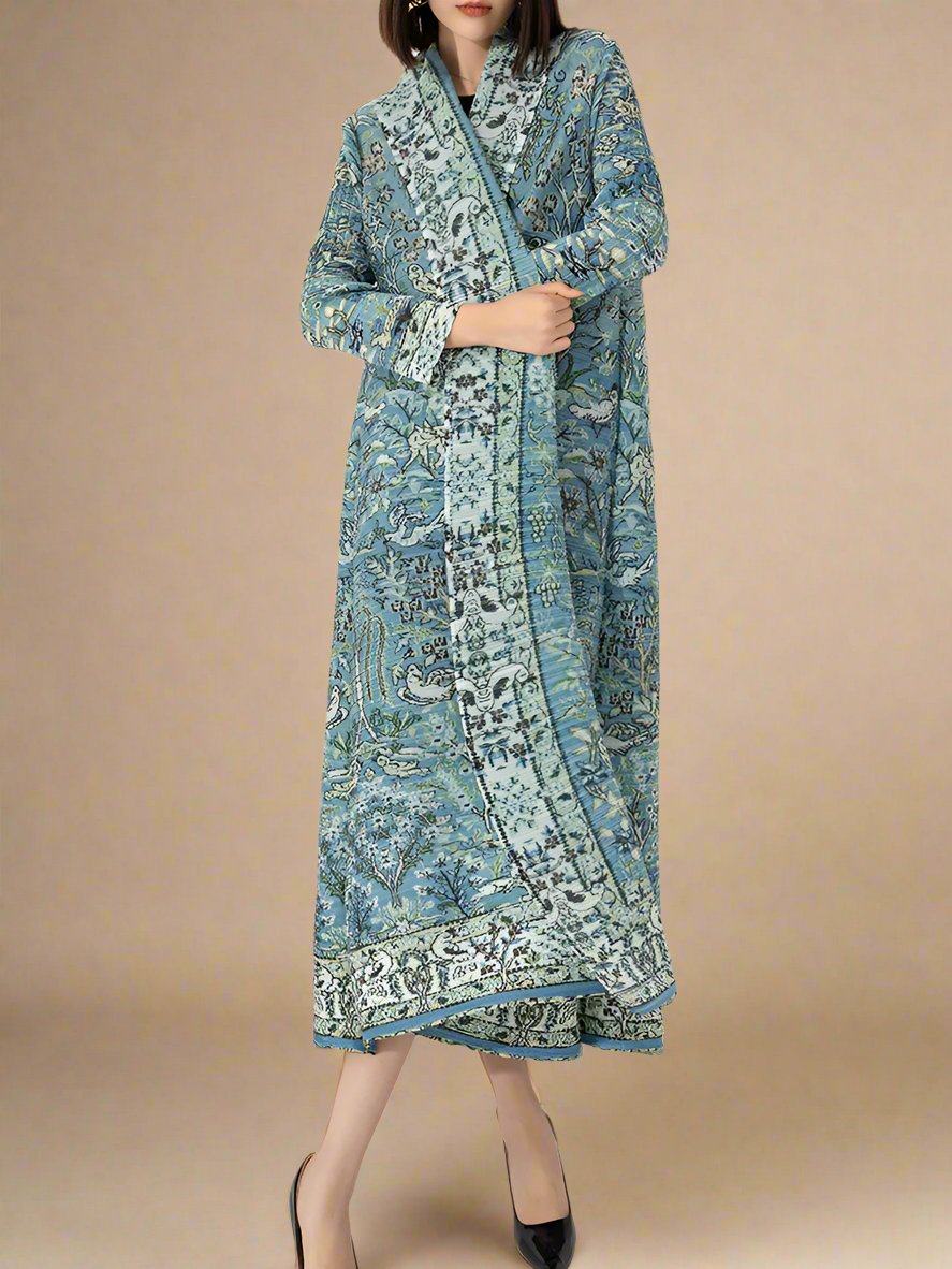 Boho panjang dicetak kimono