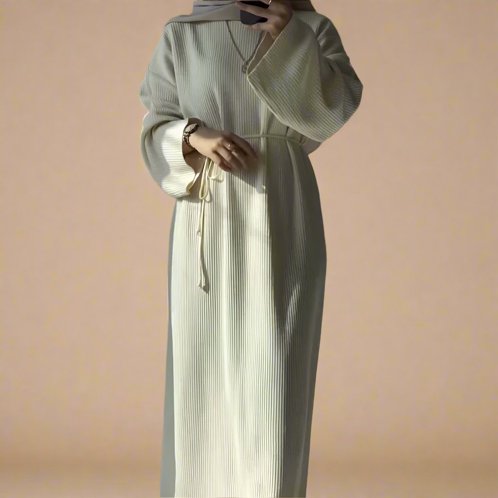 Melanie Knit Maxi Dress with Tie Waist - Try Modest Limited