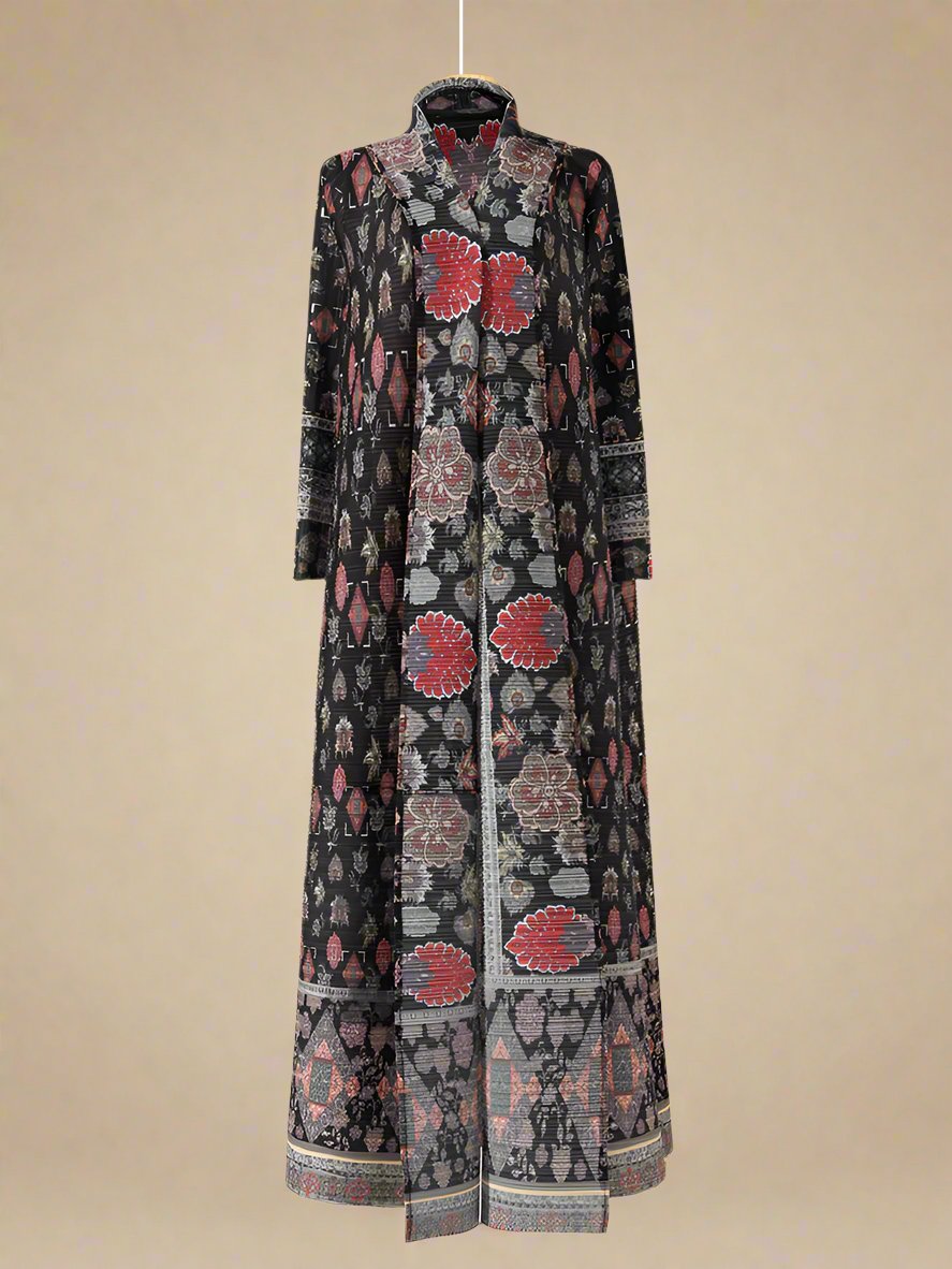 Boho uzun baskılı kimono