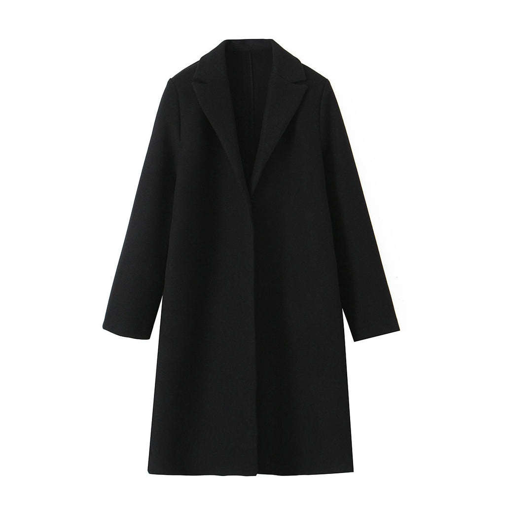 Textured open coat with a lapel collar - Try Modest Limited