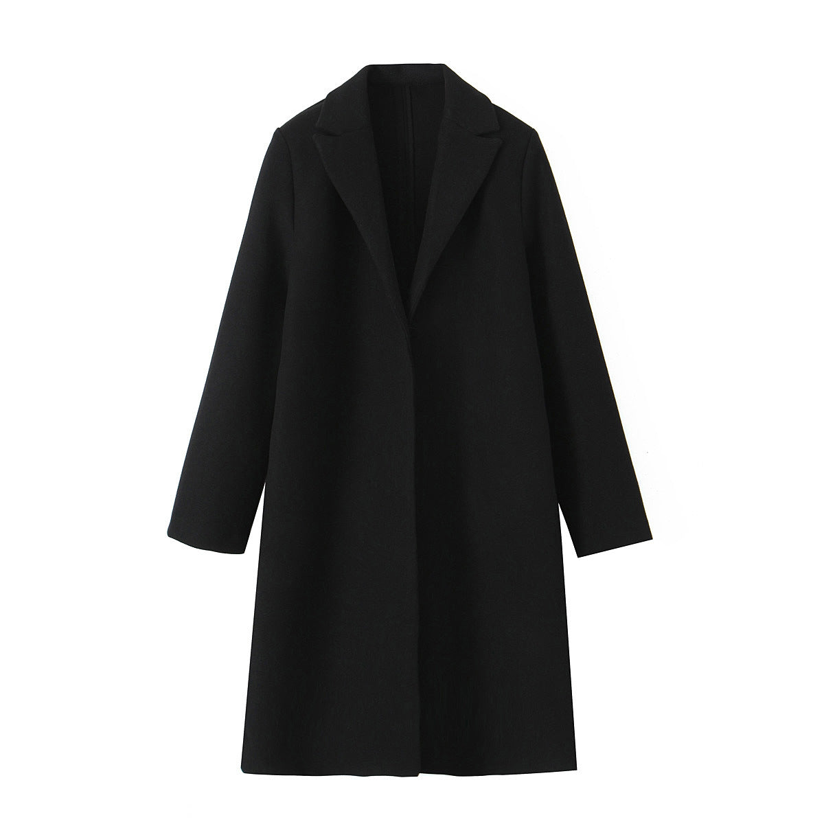 Textured open coat with a lapel collar - Try Modest Limited