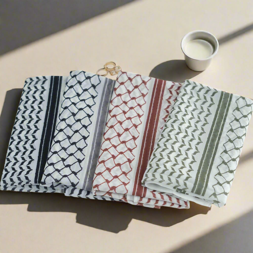 Olive Keffiyeh Chiffon Printed Palestinian Hijab: Enhance Your Style! - Try Modest Limited